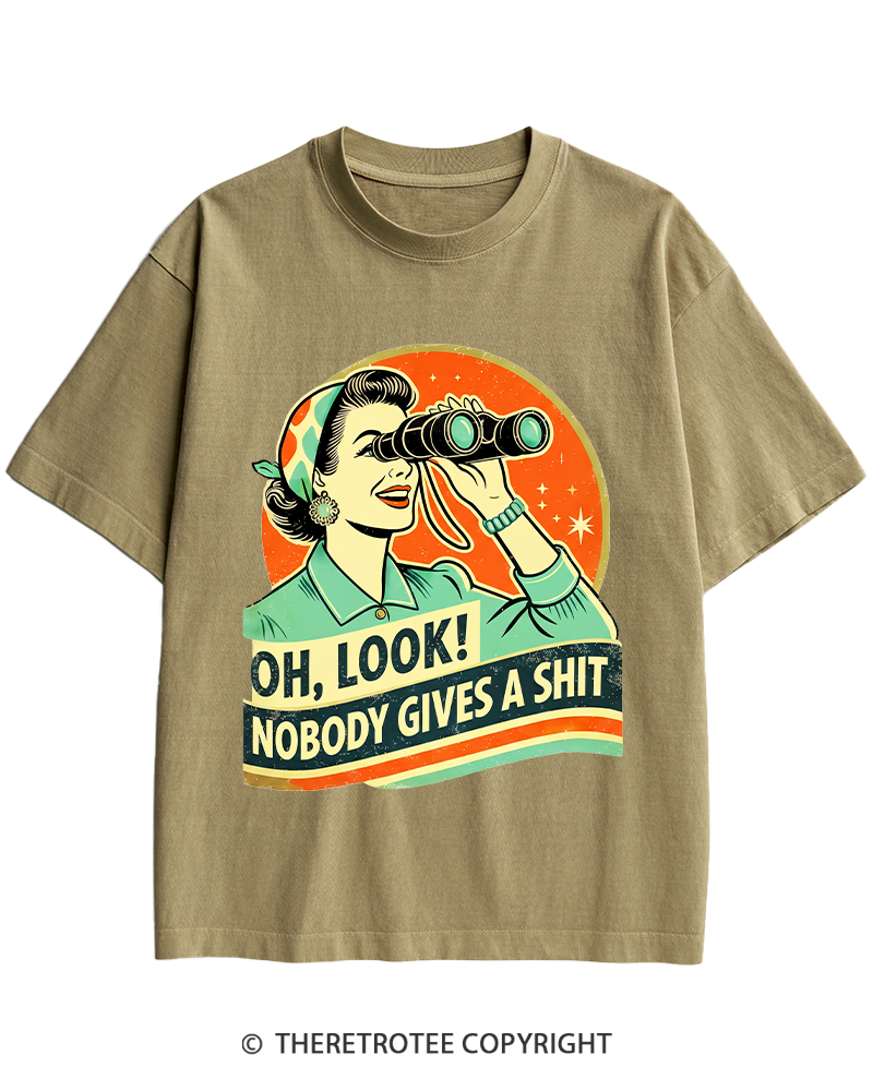 TheRetroTee Oh,Look! Nobody Gives A 1950s Heavy Cotton T-Shirt