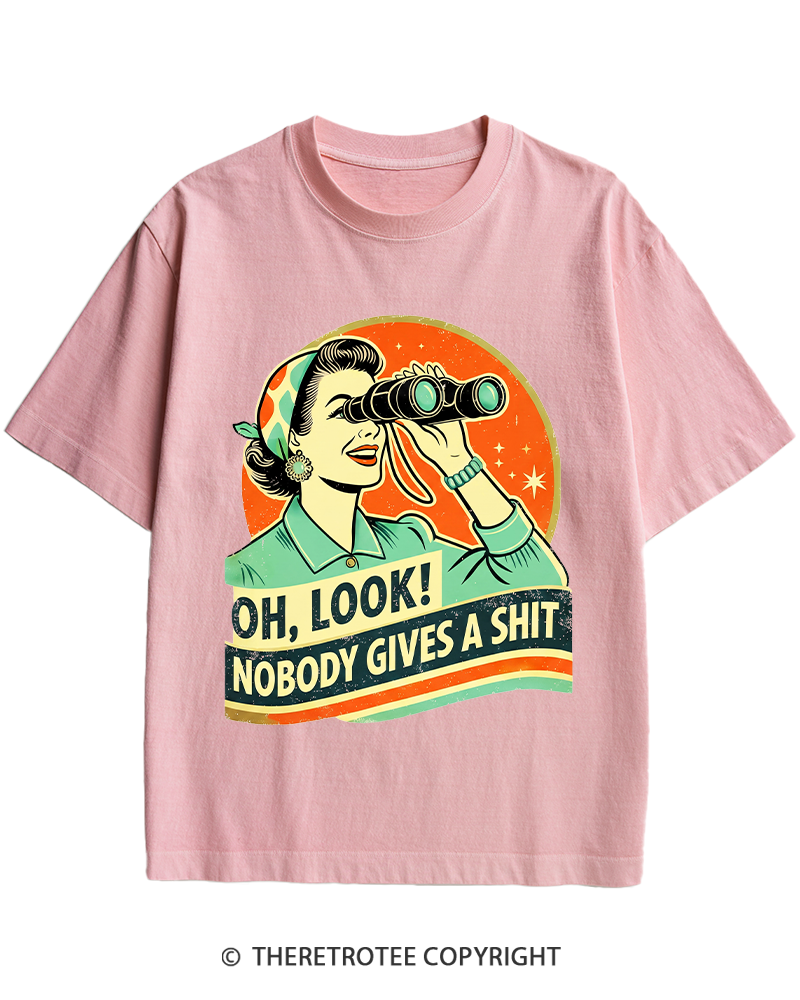 TheRetroTee Oh,Look! Nobody Gives A 1950s Heavy Cotton T-Shirt