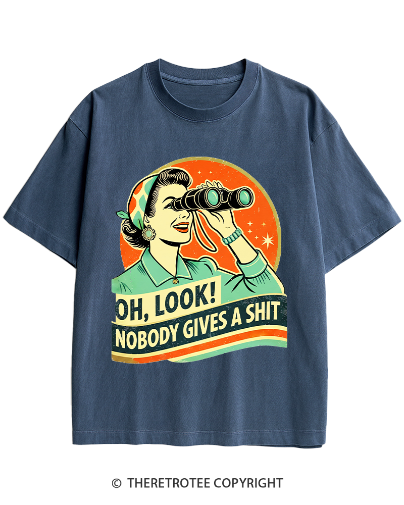 TheRetroTee Oh,Look! Nobody Gives A 1950s Heavy Cotton T-Shirt