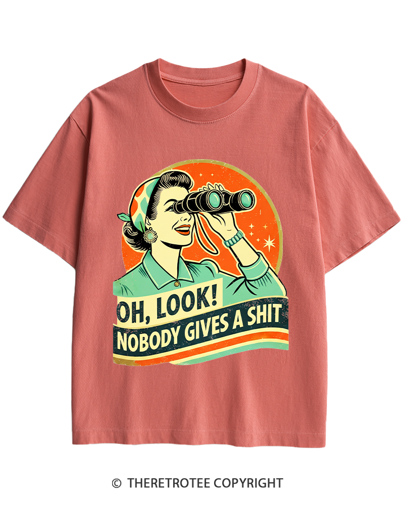 TheRetroTee Oh,Look! Nobody Gives A 1950s Heavy Cotton T-Shirt