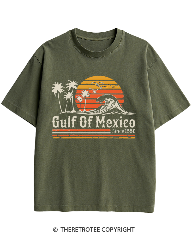 TheRetroTee Gulf Of Mexico 1970s Heavy Cotton T-Shirt