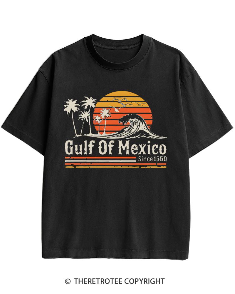 TheRetroTee Gulf Of Mexico 1970s Heavy Cotton T-Shirt