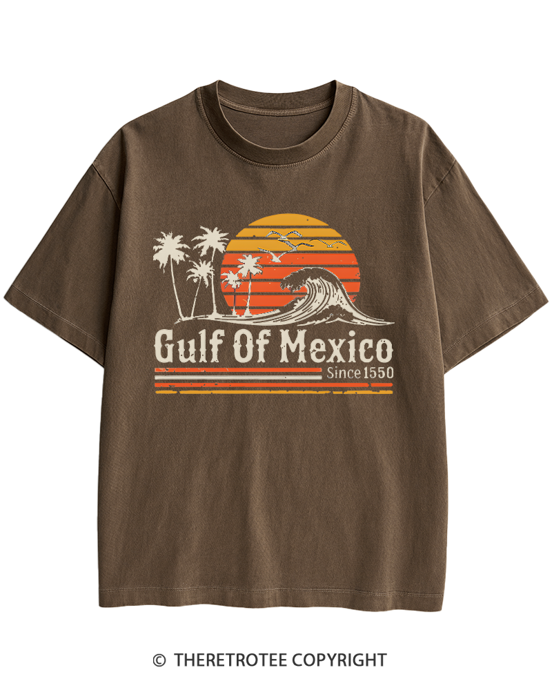 TheRetroTee Gulf Of Mexico 1970s Heavy Cotton T-Shirt