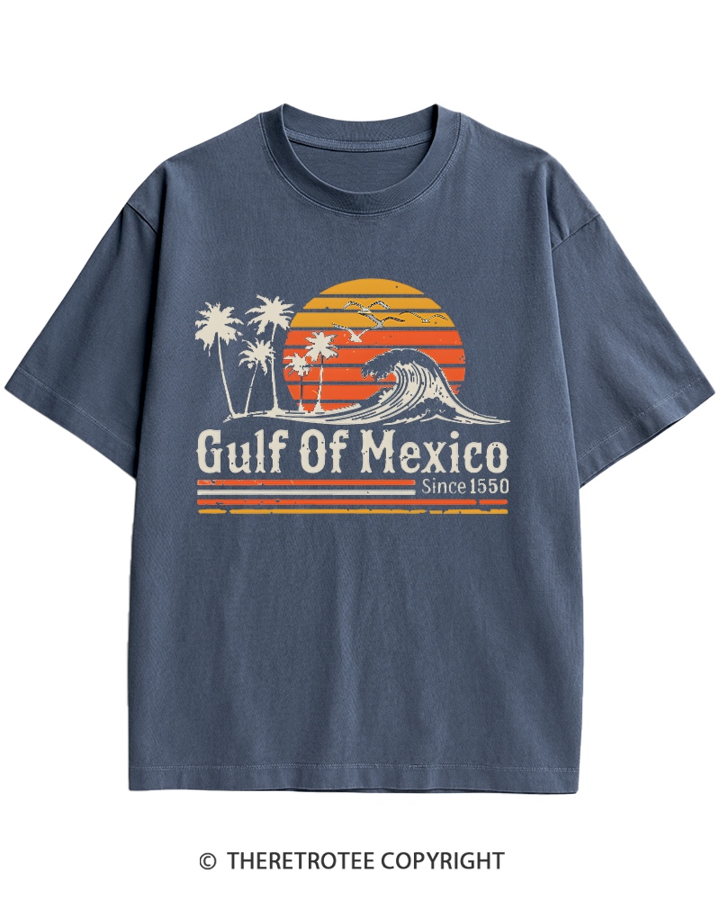 TheRetroTee Gulf Of Mexico 1970s Heavy Cotton T-Shirt