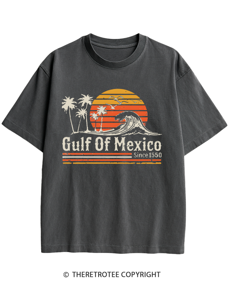 TheRetroTee Gulf Of Mexico 1970s Heavy Cotton T-Shirt