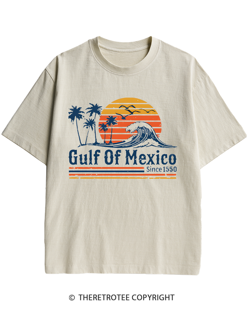 TheRetroTee Gulf Of Mexico 1970s Heavy Cotton T-Shirt
