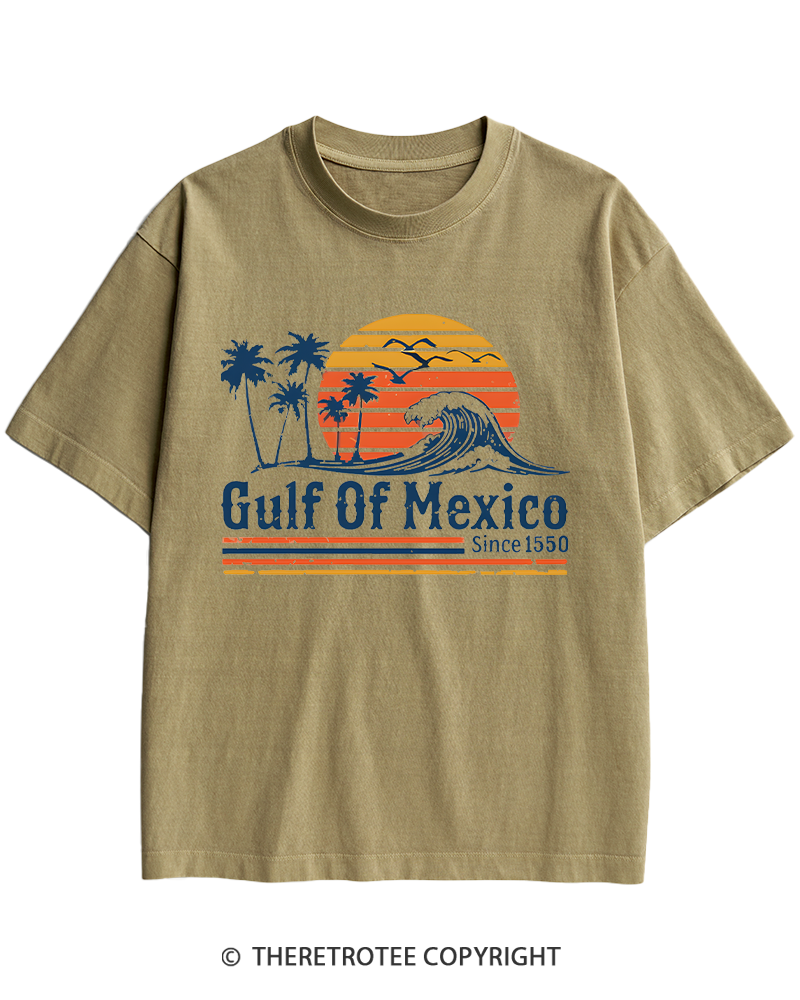 TheRetroTee Gulf Of Mexico 1970s Heavy Cotton T-Shirt