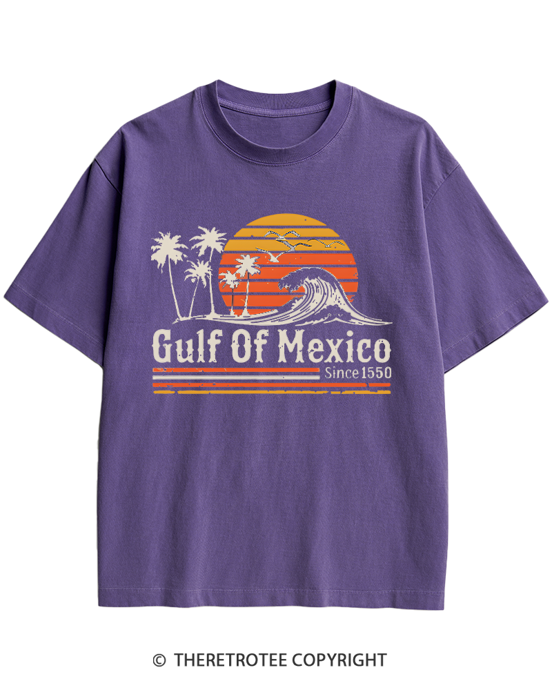 TheRetroTee Gulf Of Mexico 1970s Heavy Cotton T-Shirt