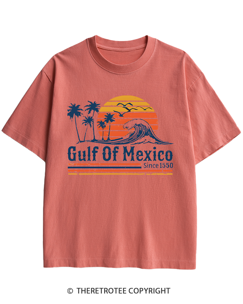 TheRetroTee Gulf Of Mexico 1970s Heavy Cotton T-Shirt