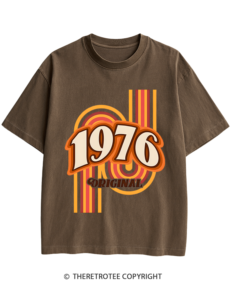 TheRetroTee 1976 Original Classic Nostalgia Graphic Heavy Cotton T-Shirt