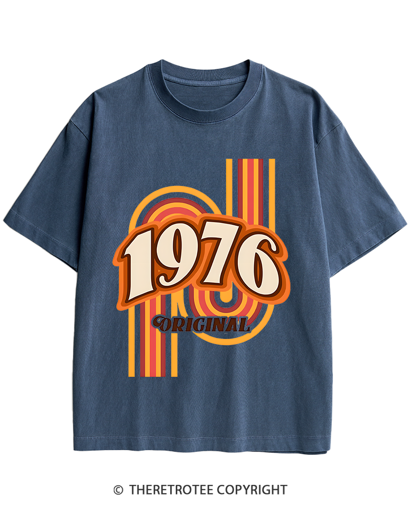 TheRetroTee 1976 Original Classic Nostalgia Graphic Heavy Cotton T-Shirt
