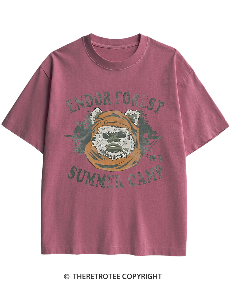 TheRetroTee Endor Forest Summer Camp 1980s Heavy Cotton T-Shirt