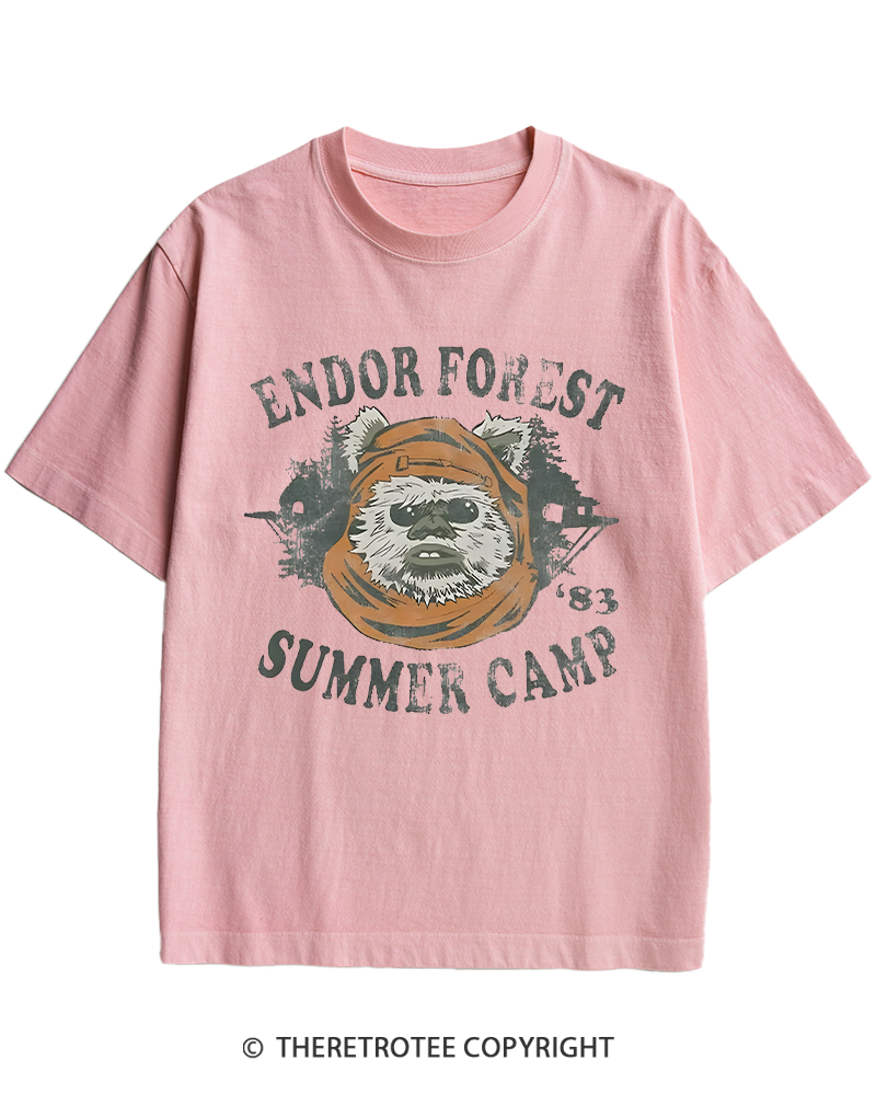 TheRetroTee Endor Forest Summer Camp 1980s Heavy Cotton T-Shirt