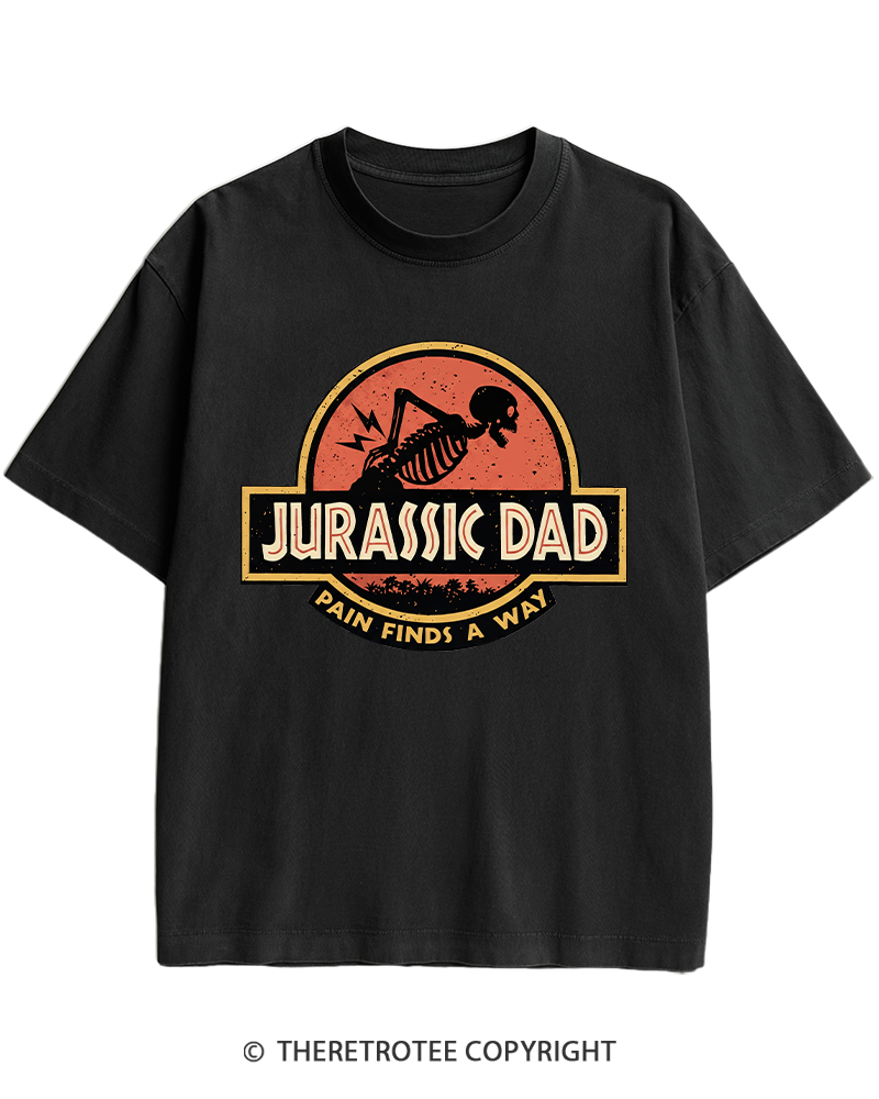 TheRetroTee Jurassic DAD Pain Finds A Way 1990s Heavy Cotton T-Shirt
