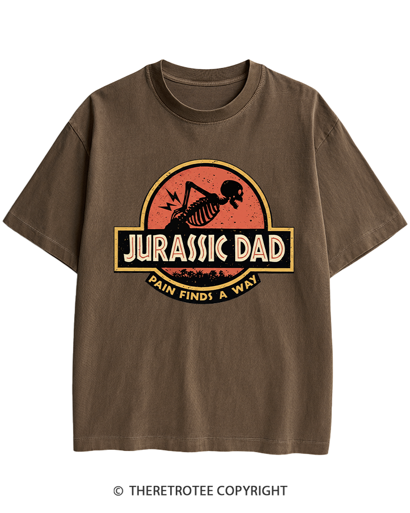 TheRetroTee Jurassic DAD Pain Finds A Way 1990s Heavy Cotton T-Shirt