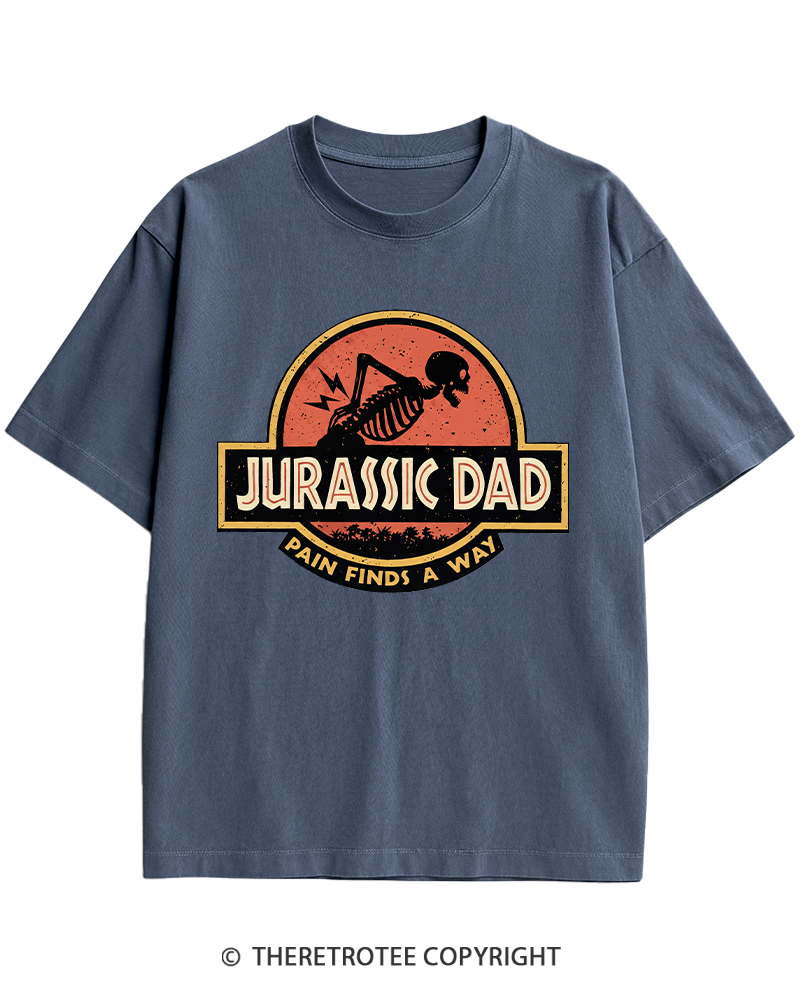 TheRetroTee Jurassic DAD Pain Finds A Way 1990s Heavy Cotton T-Shirt