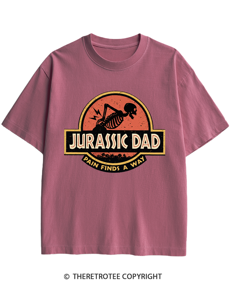 TheRetroTee Jurassic DAD Pain Finds A Way 1990s Heavy Cotton T-Shirt