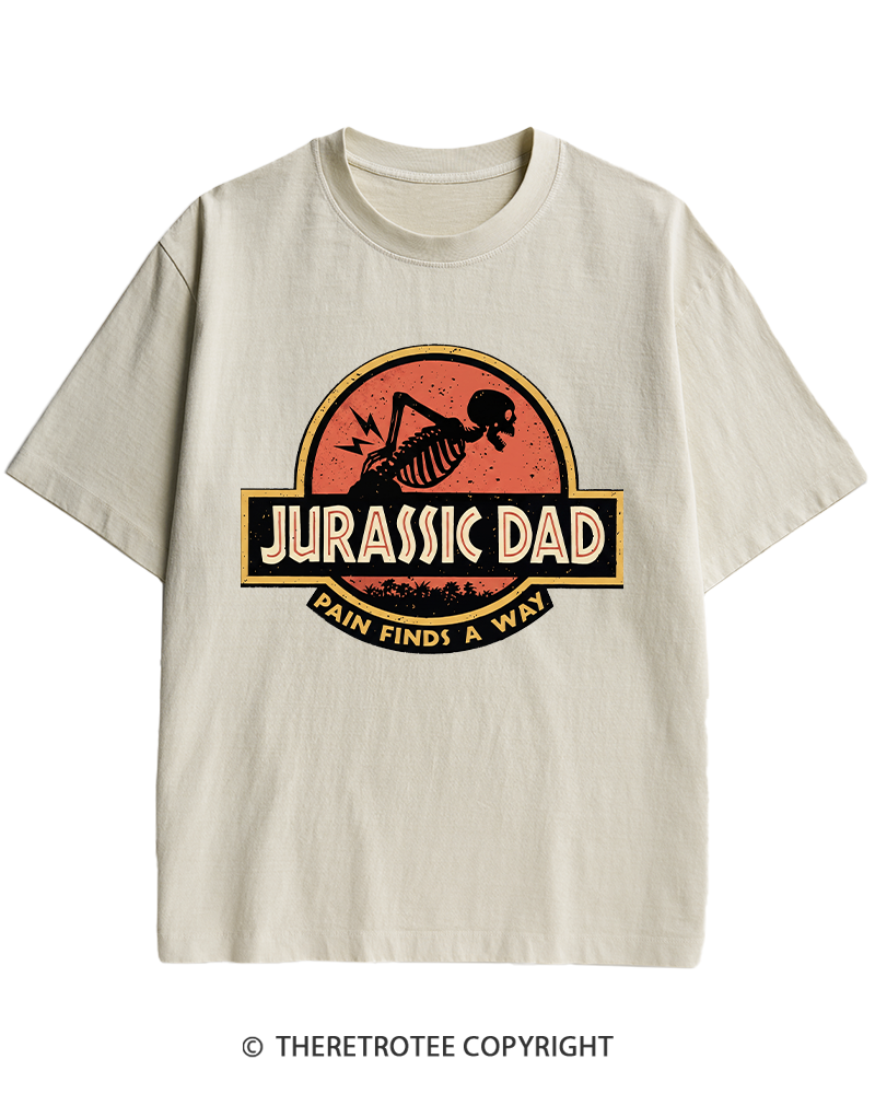 TheRetroTee Jurassic DAD Pain Finds A Way 1990s Heavy Cotton T-Shirt