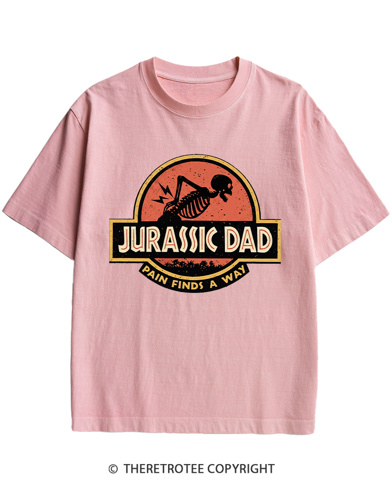 TheRetroTee Jurassic DAD Pain Finds A Way 1990s Heavy Cotton T-Shirt