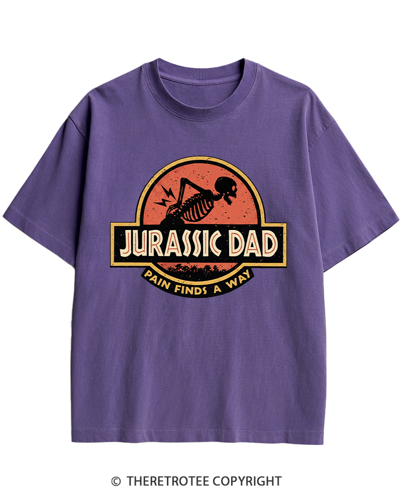 TheRetroTee Jurassic DAD Pain Finds A Way 1990s Heavy Cotton T-Shirt