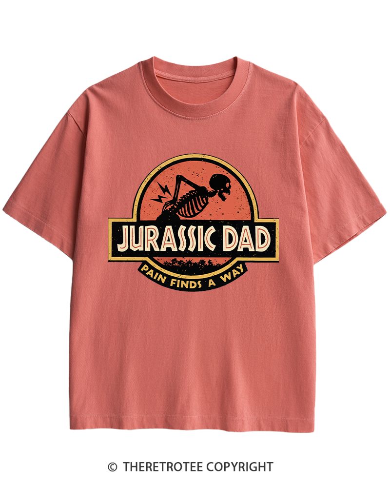 TheRetroTee Jurassic DAD Pain Finds A Way 1990s Heavy Cotton T-Shirt