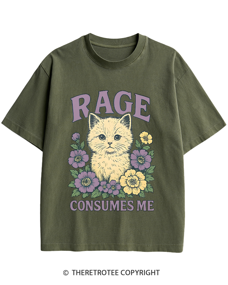 TheRetroTee Cat Meme 1970s Heavy Cotton T-Shirt