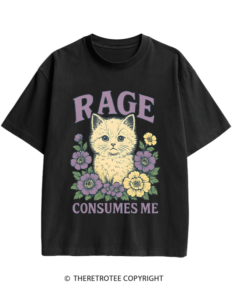 TheRetroTee Cat Meme 1970s Heavy Cotton T-Shirt