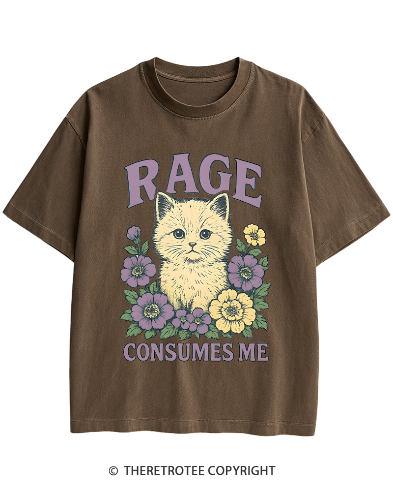 TheRetroTee Cat Meme 1970s Heavy Cotton T-Shirt