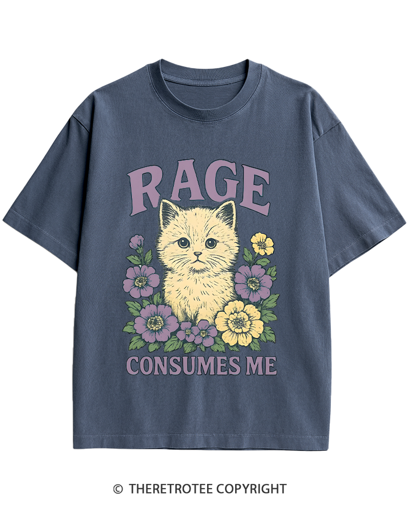 TheRetroTee Cat Meme 1970s Heavy Cotton T-Shirt