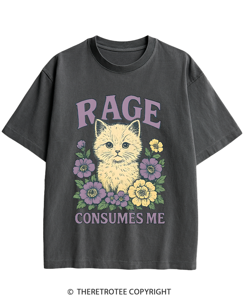 TheRetroTee Cat Meme 1970s Heavy Cotton T-Shirt
