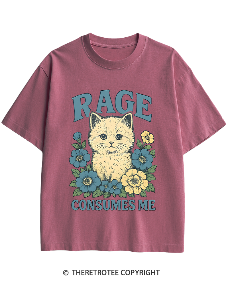 TheRetroTee Cat Meme 1970s Heavy Cotton T-Shirt