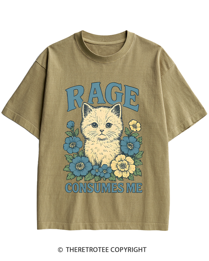 TheRetroTee Cat Meme 1970s Heavy Cotton T-Shirt
