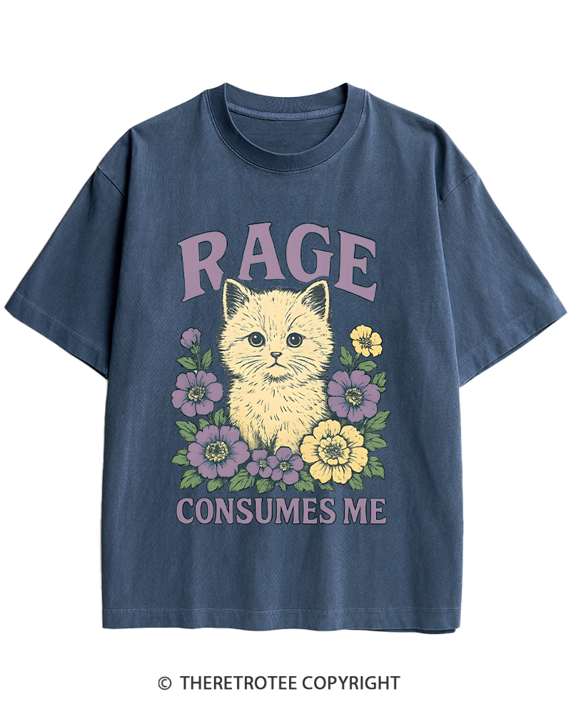 TheRetroTee Cat Meme 1970s Heavy Cotton T-Shirt