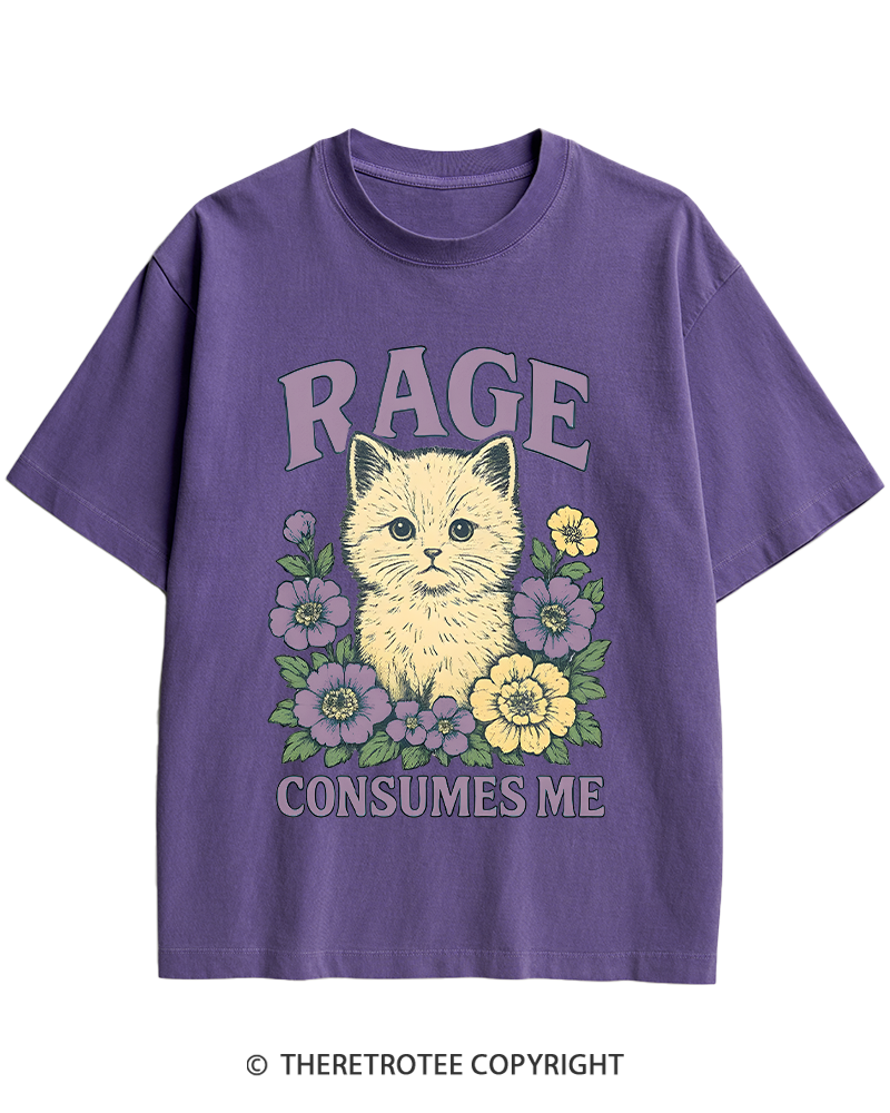 TheRetroTee Cat Meme 1970s Heavy Cotton T-Shirt
