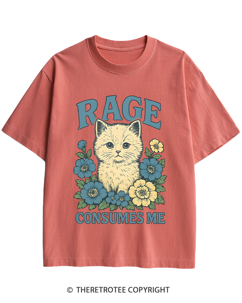 TheRetroTee Cat Meme 1970s Heavy Cotton T-Shirt