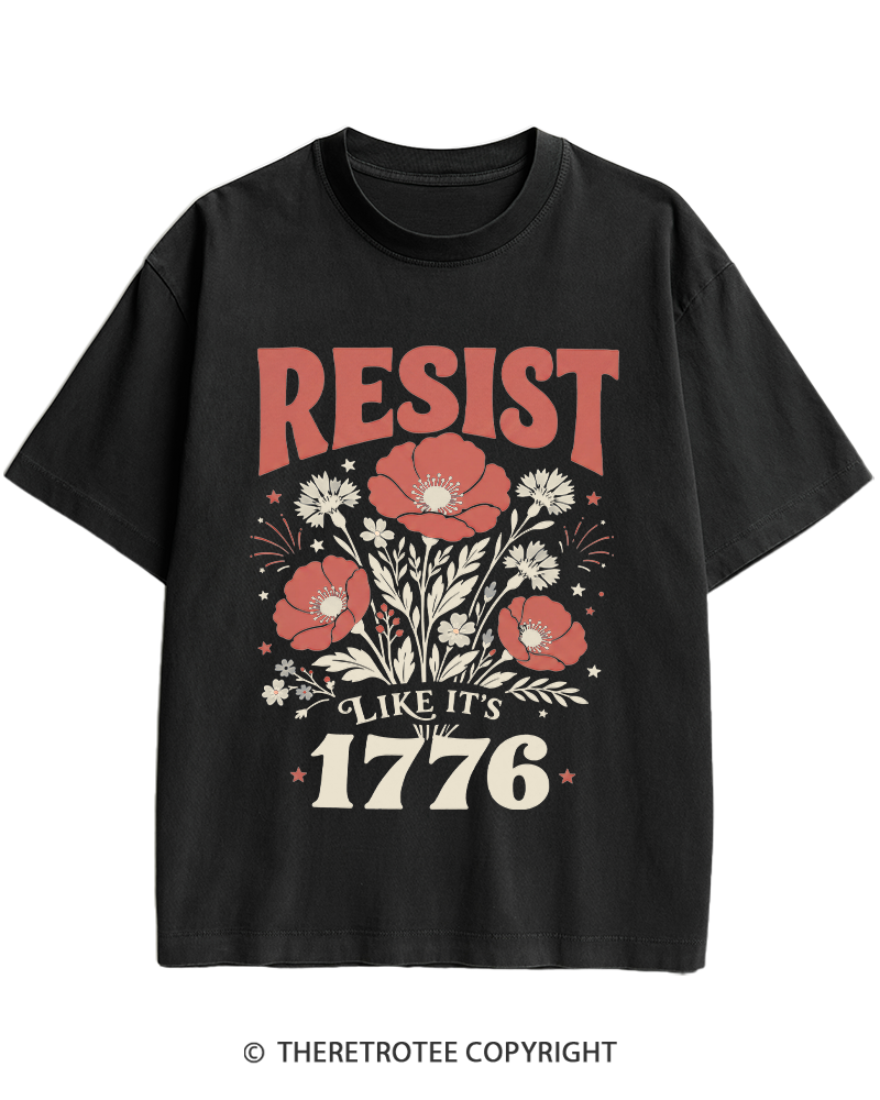 TheRetroTee Resist Like It's 1776 Heavy Cotton T-Shirt