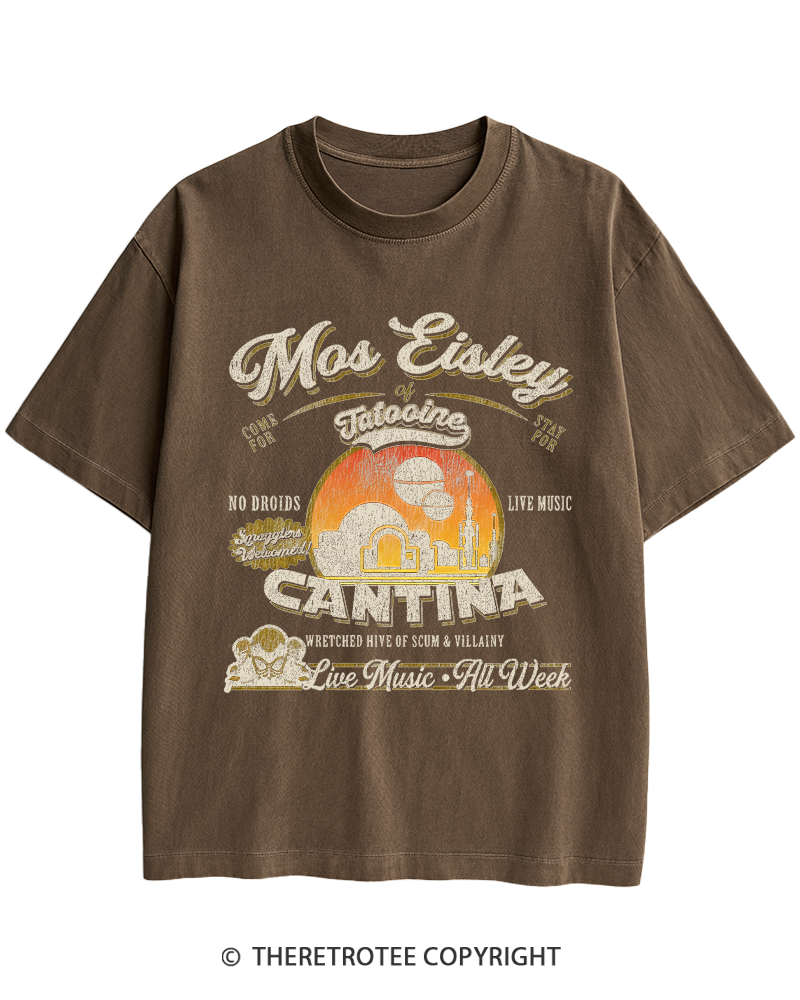 TheRetroTee Desert Outpost Cantina 1980s Heavy Cotton T-Shirt