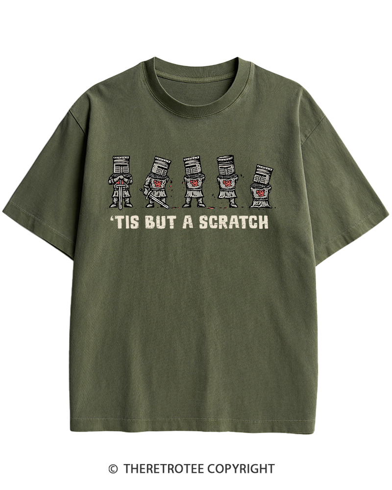 TheRetroTee Tis But A Scratch 1970s Heavy Cotton T-Shirt