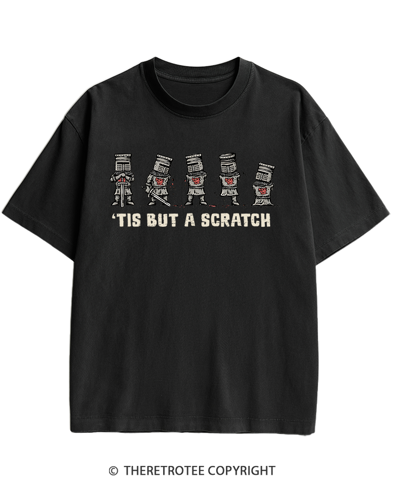 TheRetroTee Tis But A Scratch 1970s Heavy Cotton T-Shirt