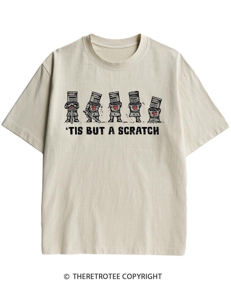 TheRetroTee Tis But A Scratch 1970s Heavy Cotton T-Shirt