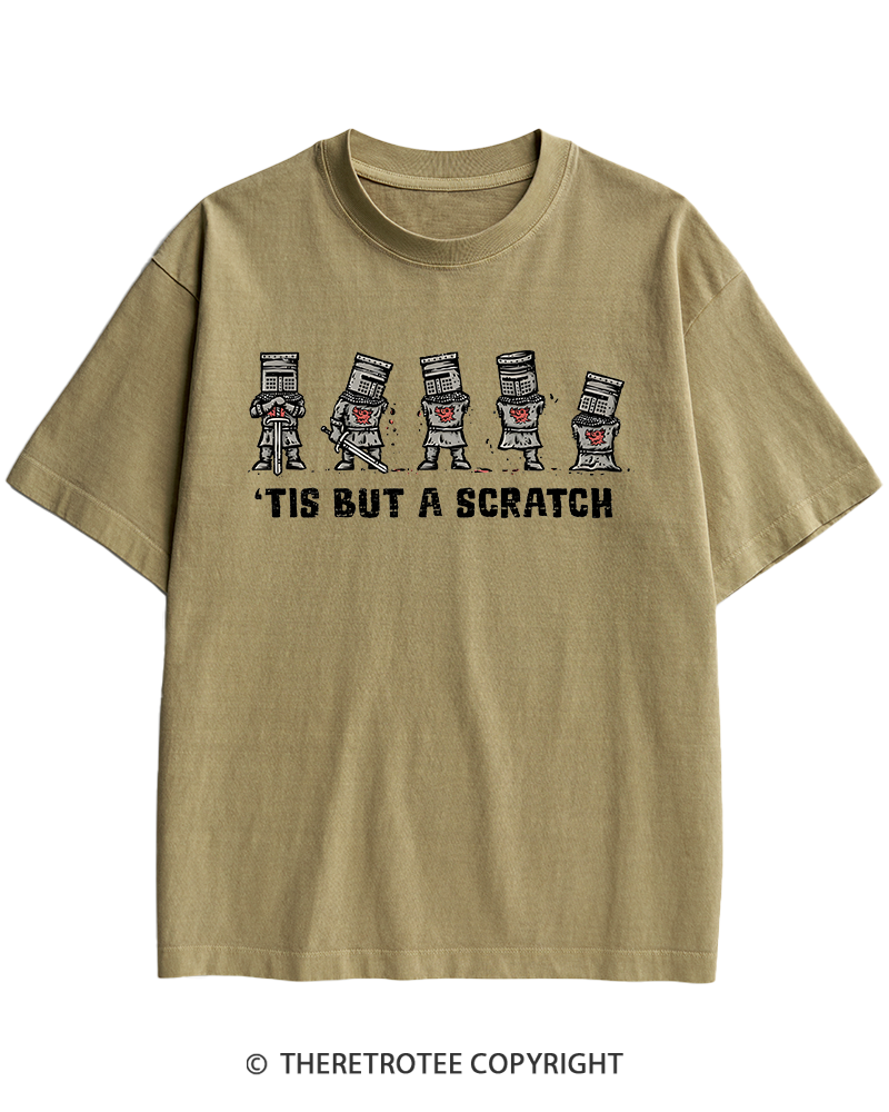 TheRetroTee Tis But A Scratch 1970s Heavy Cotton T-Shirt