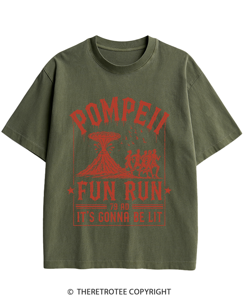 TheRetroTee Pompeii Fun Run 1660s Heavy Cotton T-Shirt