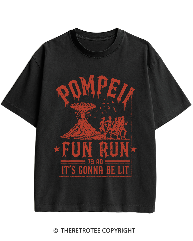 TheRetroTee Pompeii Fun Run 1660s Heavy Cotton T-Shirt