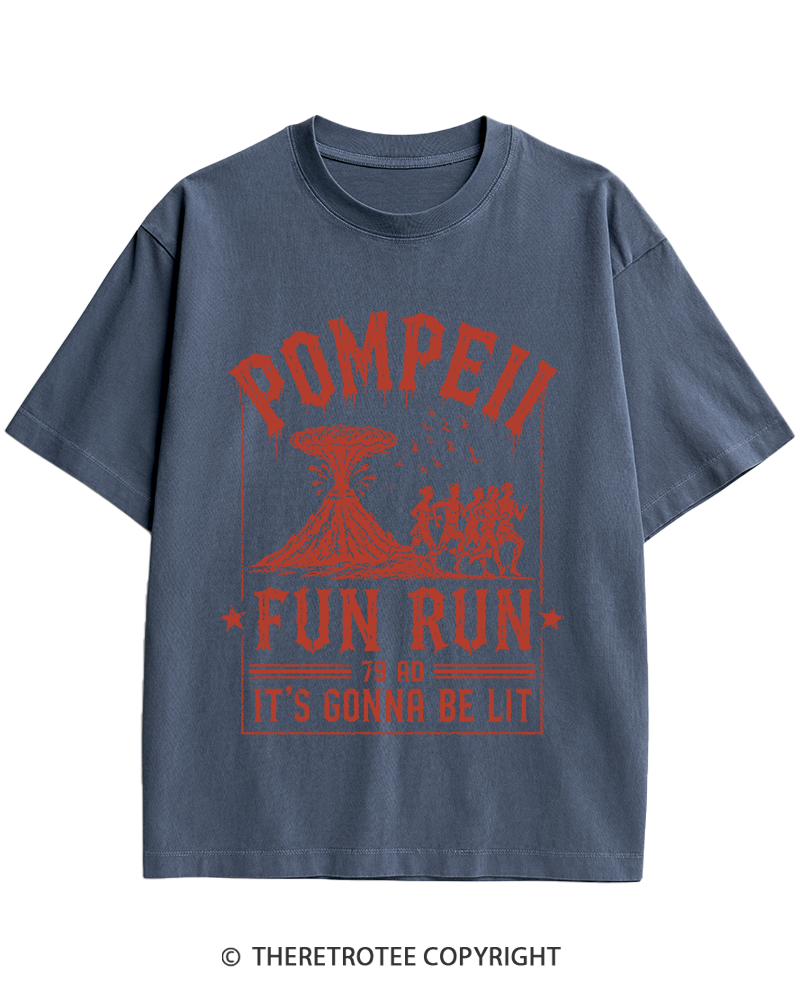 TheRetroTee Pompeii Fun Run 1660s Heavy Cotton T-Shirt