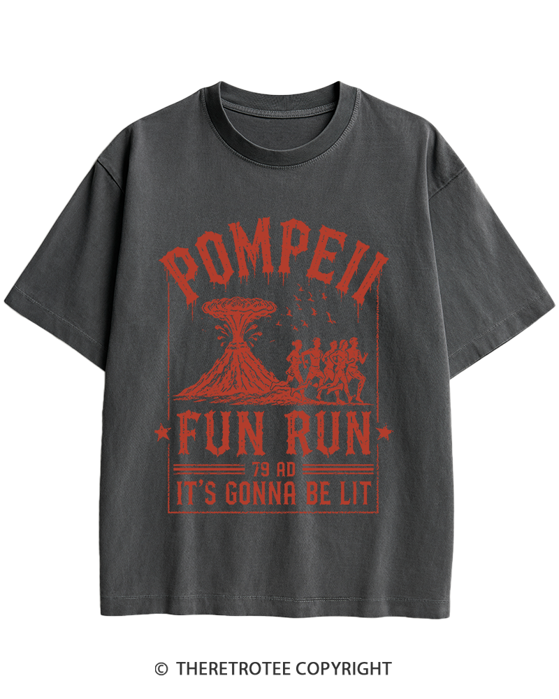 TheRetroTee Pompeii Fun Run 1660s Heavy Cotton T-Shirt