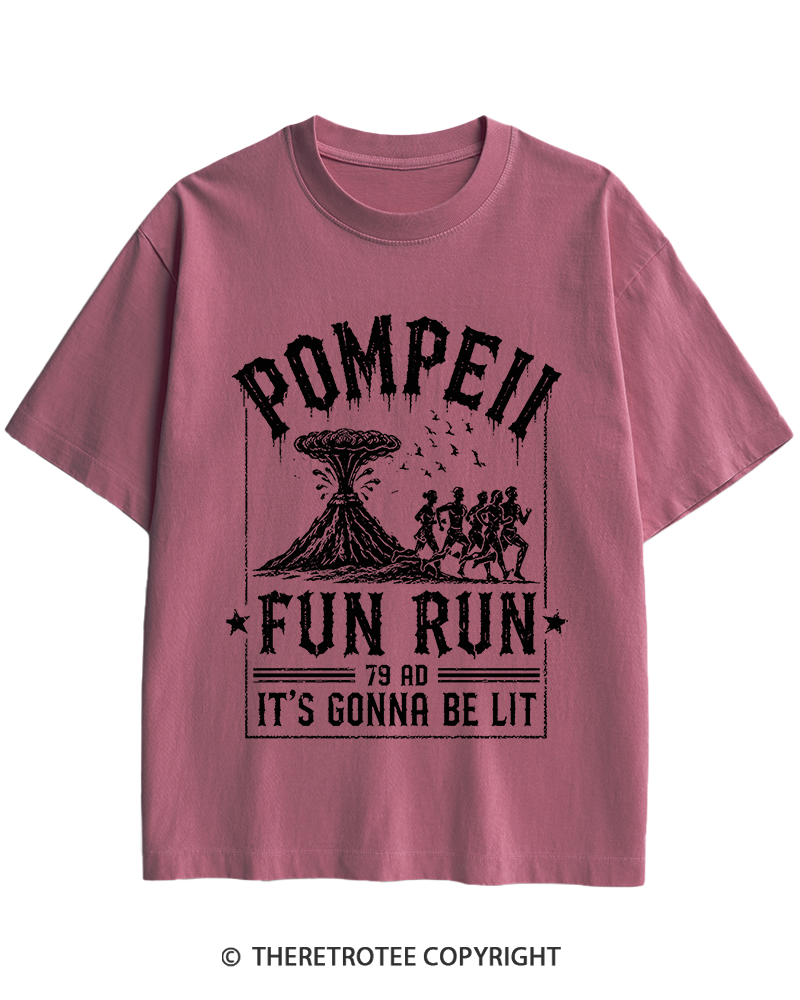 TheRetroTee Pompeii Fun Run 1660s Heavy Cotton T-Shirt
