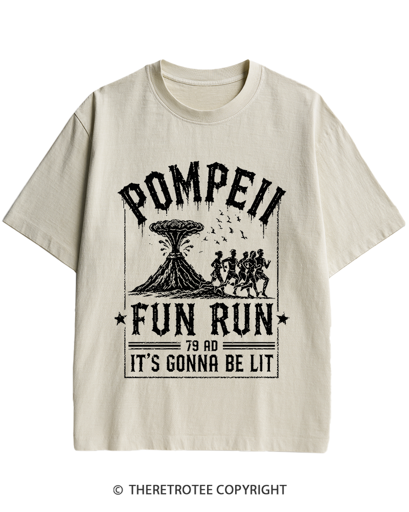 TheRetroTee Pompeii Fun Run 1660s Heavy Cotton T-Shirt