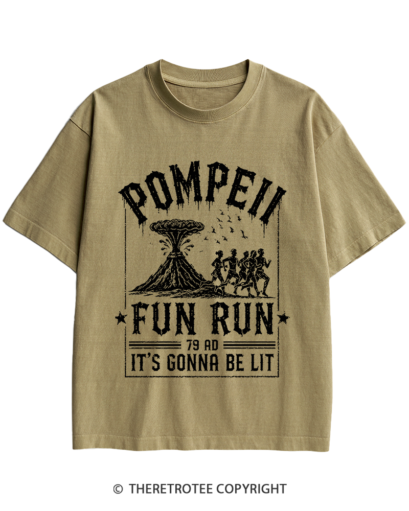 TheRetroTee Pompeii Fun Run 1660s Heavy Cotton T-Shirt