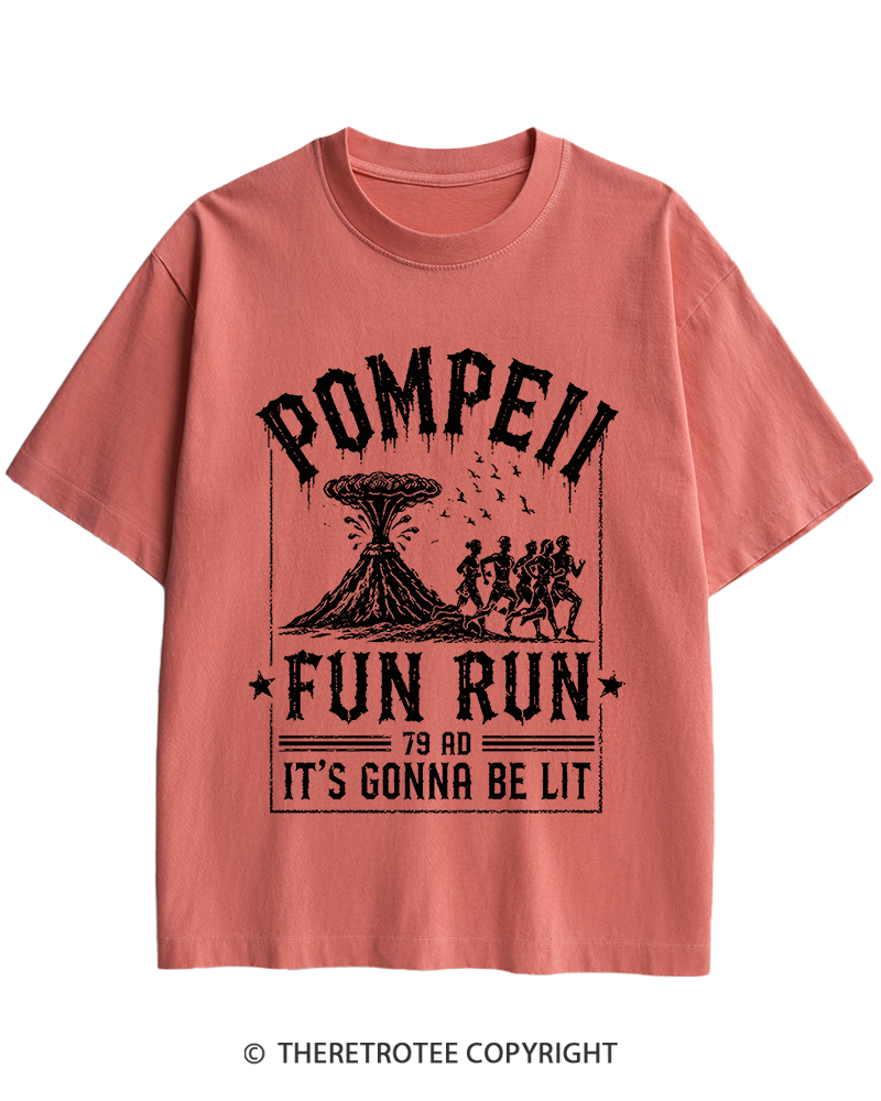 TheRetroTee Pompeii Fun Run 1660s Heavy Cotton T-Shirt