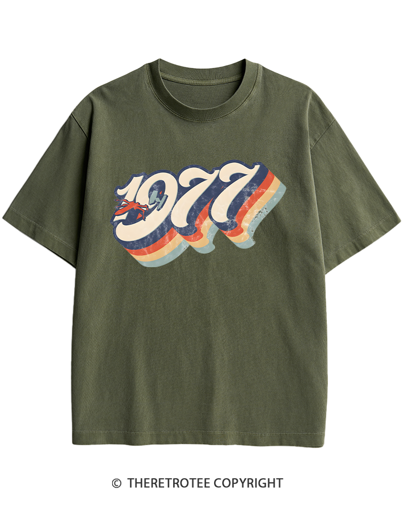TheRetroTee 1977 Retro Dog Fight Heavy Cotton T-Shirt